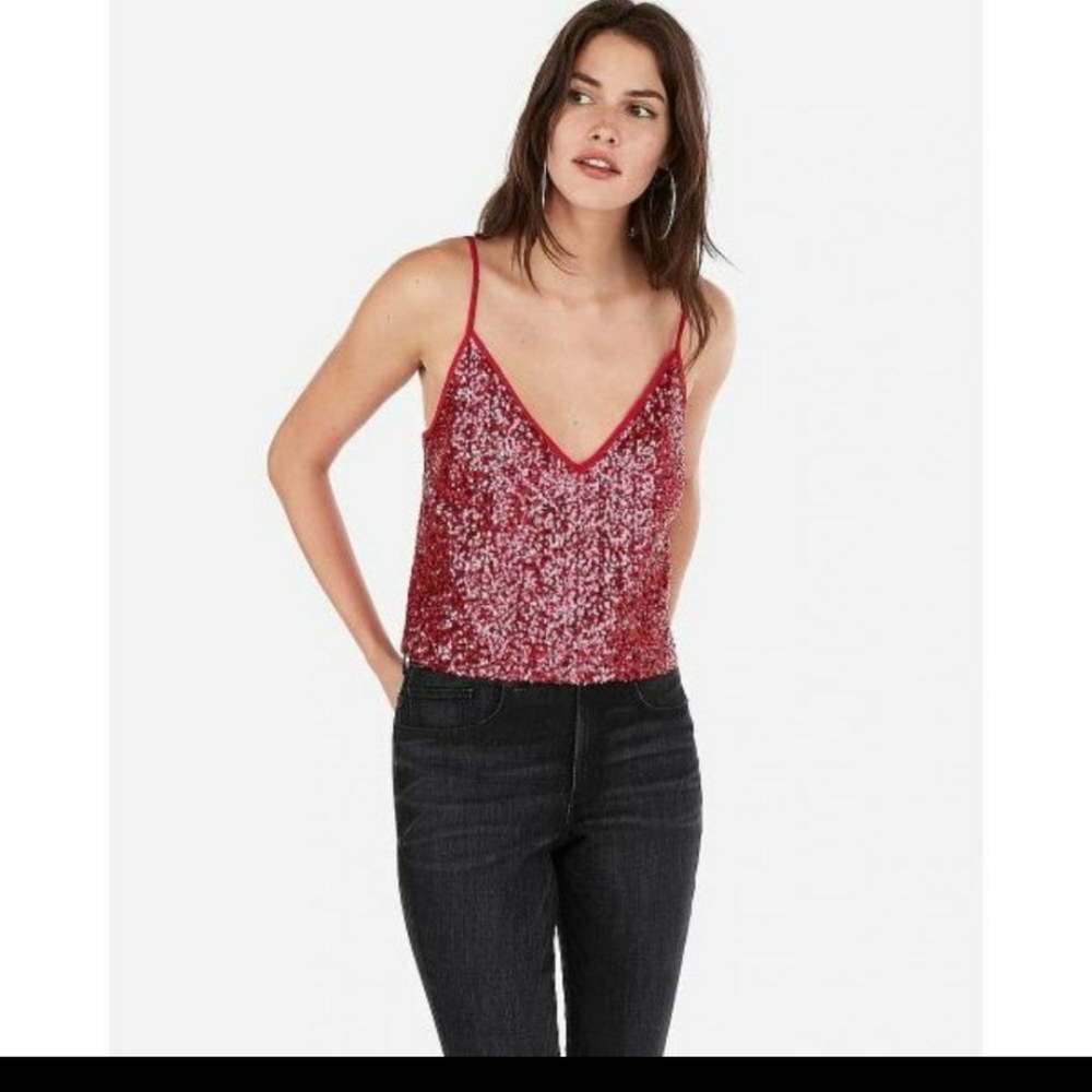 Sparkle and shine express cross back top crop spaghetti strap NWT - Picture 2 of 2